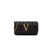 范思哲（VERSACE）女士绗缝链条式羊皮革晚宴包斜挎包  礼物