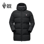 BLACKICE 黑冰 中长款羽绒服男700蓬加厚防寒户外登山防风鹅绒羽绒衣男F8516 黑色 M
