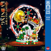 礼遇季：ZHEGAO 哲高 01052 圣诞夜 摩天轮积木 878PCS 送彩灯