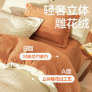 YANXUAN 网易严选 2023牛奶绒四件套秋冬加厚床单套件宿舍床上件套1.2m
