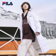FILA 斐乐 女子长款羽绒服冬保暖外套防风运动加厚上衣女