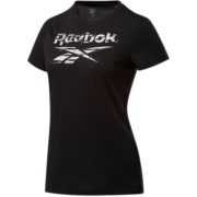 Reebok锐步官方女子TEE经典LOGO印花圆领纯色运动健身训练短袖T恤 FU2207_黑色 A/M