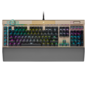 美商海盗船 (USCORSAIR) K100 RGB 璀璨金 光轴 机械键盘 游戏键盘 有线连接 全尺寸 金色 OPX光轴