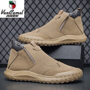 VANCAMEL 西域骆驼 加绒保暖皮面短靴