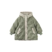 papa 爬爬 儿童羽绒服连帽男女宝宝中长款加厚保暖潮冬 浅灰色 110cm