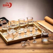 青苹果 12件套装 白酒杯分酒器一口杯高脚茅台小酒杯刻度分酒壶玻璃烈酒杯