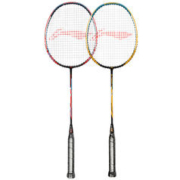 LI-NING 李宁 羽毛球拍2支中杆碳素280碳复合双拍对拍AYPP396-5