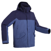 迪卡侬（DECATHLON）男防风防水户外防寒保暖加绒加厚外套可拆卸航海夹克sailing 300 墨青色 XL