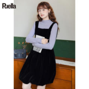Puella 女士半高领长袖莫兰迪纯色针织打底衫