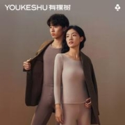 YOUKESHU 有棵树 男女士保暖内衣套装 神秘黑 L