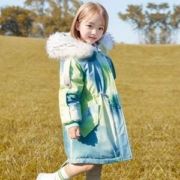 善元 女童长款90绒加厚毛领羽绒服外套（110~160码） 4色