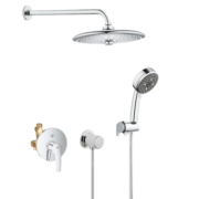 高仪（GROHE）暗装淋浴花洒套装 25CM圆形顶喷 德产入墙式预埋阀芯23558002