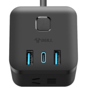 公牛（BULL）20W PD苹果快充魔方插座/插线板/插排/接线板 Type-c口+USB口+3插孔 全长1.5米黑色 GNV-UU2203H