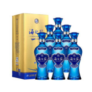 YANGHE 洋河 蓝色经典 海之蓝 52度 口感绵柔浓香型白酒 52度 520mL 6瓶 整箱装