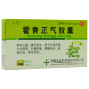 云龙 藿香正气胶囊 0.3g*12粒 解表化湿 理气和中用于暑湿感冒头痛身重胸闷呕吐泄泻yp 1盒【活动款】