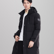 SNOWFLYING雪中飞 廓形男士“H”版型印花立领连帽羽绒服