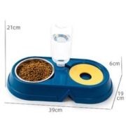 疯狂的主人 猫碗双碗狗碗喂食碗饭盆宠物用品狗狗猫咪饮水机自动喝水器