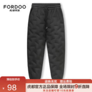 FORDOO 虎都 羽绒裤男2023冬季新款白鸭绒保暖裤舒适休闲百搭松紧腰系带裤子 黑色 XL