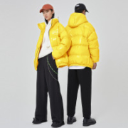 Meters Bonwe 美特斯邦威 连帽亮面羽绒服