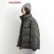 YAYA 鸭鸭羽绒服 鸭鸭新款立领羽绒服90白鸭绒下摆抽绳宽松保暖外套