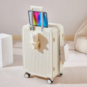 广璐迪 多功能行李箱 可扩展干湿分离 登机款+USB/Type-c+杯架