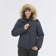 DECATHLON 迪卡侬 保暖夹克女士上衣保暖飞行夹克徒步加厚防风登山服 OD 女款_深蓝色 L