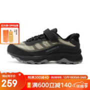 MERRELL 迈乐 经典越野跑鞋男 MOAB SPEED魔术贴轻便防滑耐磨童鞋MK265210 MK265423 黑灰 30