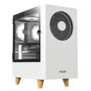 半岛铁盒（PADO）风灵白色台式机电脑主机箱（宽体/MATX小板/玻璃全侧透/附前板16厘米白光风扇）