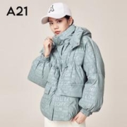 A21 时尚女装多巴胺冬季穿搭女潮酷百搭风日常休闲羽绒保暖外套 R414215027灰色 M