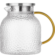 京东京造 高硼硅大容量凉水壶家用冷热两用玻璃杯花茶壶1.2L