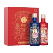 金六福 喜悦礼盒装 浓清兼香型纯粮白酒 过节送礼 50.8度 500mL 2瓶