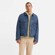 15日10点，Levi's 李维斯 男士蓝色立领时尚牛仔棉服