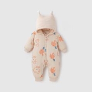 aqpa 婴儿棉服连体衣夹棉秋冬装保暖带帽哈衣爬服睡衣宝宝衣服 小顽兔 80cm