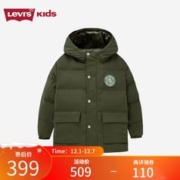 Levi's 李维斯 童装秋冬季新款男童棉服儿童 百搭保暖外套 橄榄绿 150/72(M)