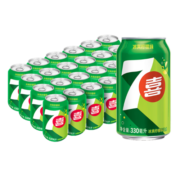 百事可乐 七喜 7up 柠檬味百事可乐汽水碳酸饮料整箱 330ml*24听 百事出品