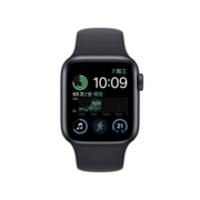 Apple Watch SE 2022款智能手表GPS款40毫米午夜色铝金属表壳午夜色运动型表带 健康电话手表  MNJT3CH/A