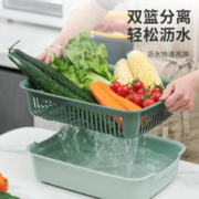 Jeko&Jeko 捷扣 塑料沥水篮 深+浅绿 26*35*9cm