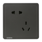 西门子(SIEMENS)开关插座 10A斜五孔插座面板 致典金属黑