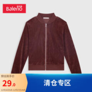 Baleno 班尼路 秋冬款女装质感百搭丝绒棒球潮流外套女 R34 S