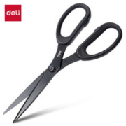 deli 得力 210mm人机造型剪刀 黑色防锈处理 办公用品 黑77794