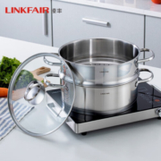 LINKFAIR凌丰 304不锈钢锅蒸锅家用加厚蒸笼电磁炉煤气通用 26*10cm单层蒸锅