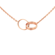 卡地亚（Cartier ）LOVE系列 18K玫瑰金色双环扣环项链 B7212300