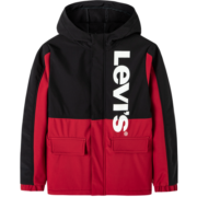 Levi's李维斯儿童外套加绒秋冬款男女童工装风衣童装防风夹克 正黑色 140/68(S)
