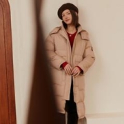 TEENIE WEENIE 羽绒服女中长款厚款保暖连帽羽绒服外套女