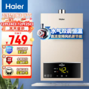 Haier 海尔 12升燃气热水器天然气水气双调恒温五重净化健康ECO节能开机自检多重安防家用JSQ22-12UTS(12T)