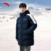 ANTA 安踏 雪壳羽绒服丨中长款四防羽绒棉服男女冬季新款保暖连帽面包服