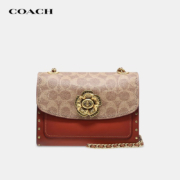 京东百亿补贴：京东国际蔻驰（COACH）奢侈品Parker系列送女友女士链条包经典山茶花斜挎 棕色30592 B4RU