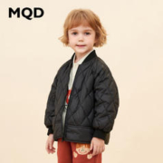 MQD 马骑顿 男小童轻薄棒球领羽绒服 黑色/牛油果色