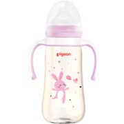Pigeon 贝亲 PPSU双手柄彩绘奶瓶 330ml 粉色小兔 L 6月+