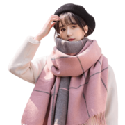 稻草人  围巾女秋冬季百搭韩版  粉色 1件